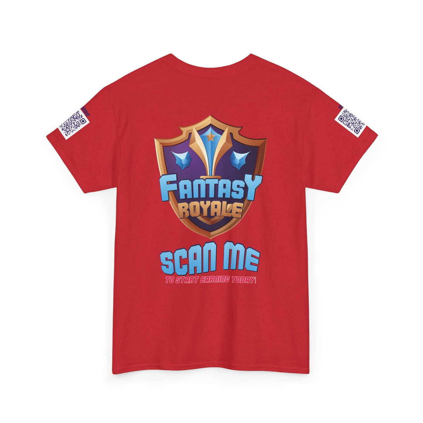 Fantasy Royale T‑Shirt — 'Scan Me to Start Earning Today' Gaming Logo Tee