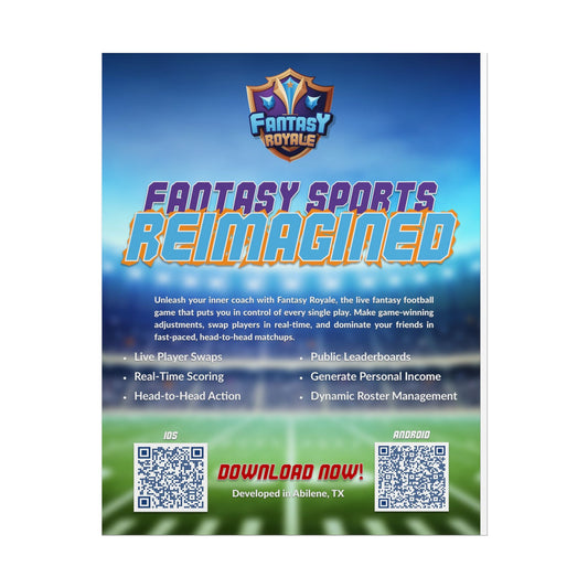 Fantasy Sports Poster - "Fantasy Sports Reimagined" Rolled Wall Art