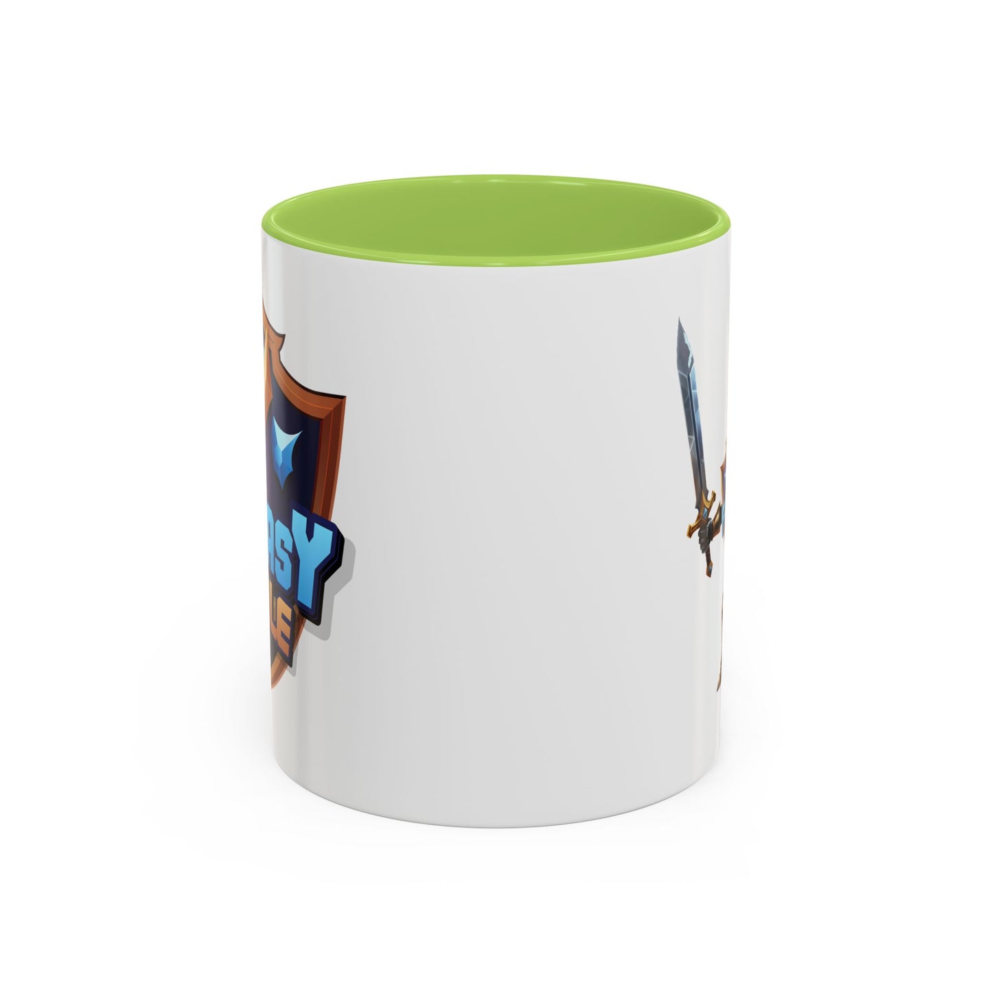 Fantasy Royale Coffee Mug — Gamer Sword & Shield Accent Mug (11/15oz)
