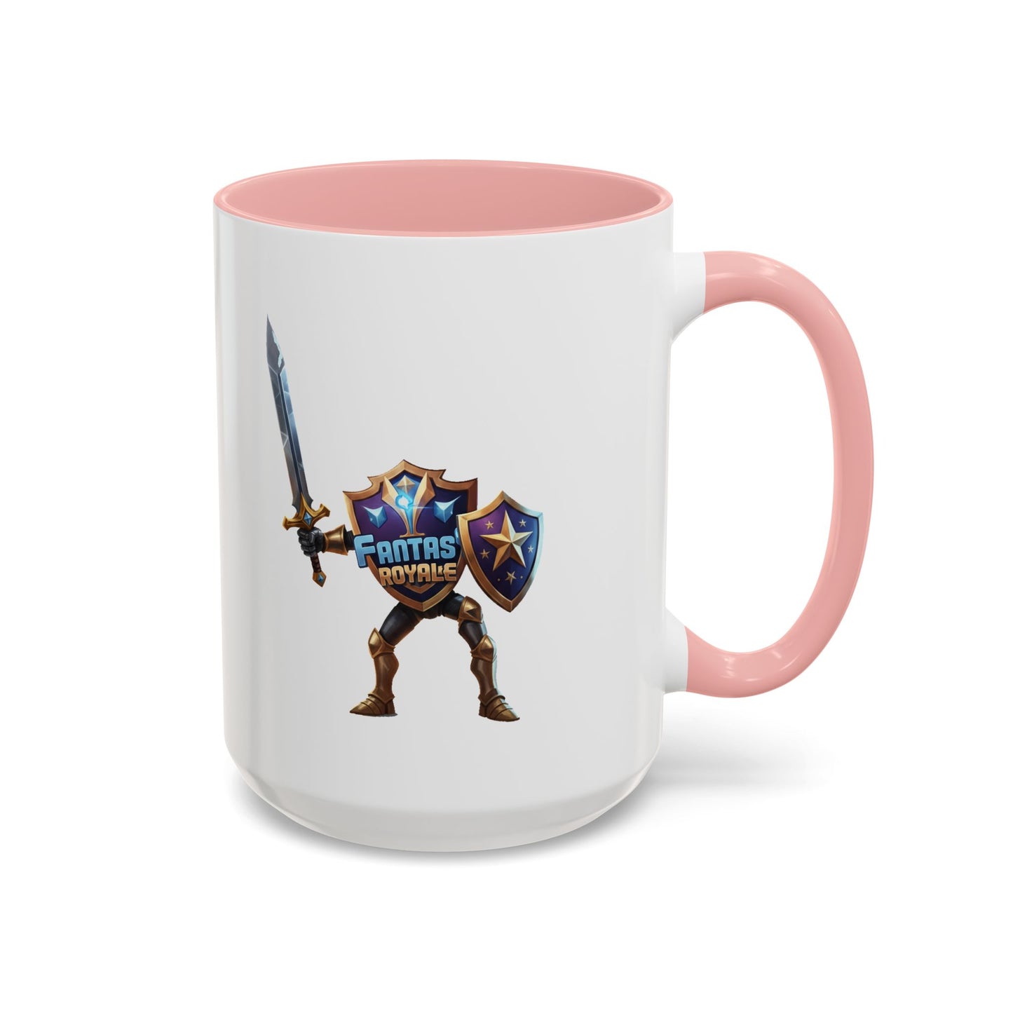 Fantasy Royale Coffee Mug — Gamer Sword & Shield Accent Mug (11/15oz)