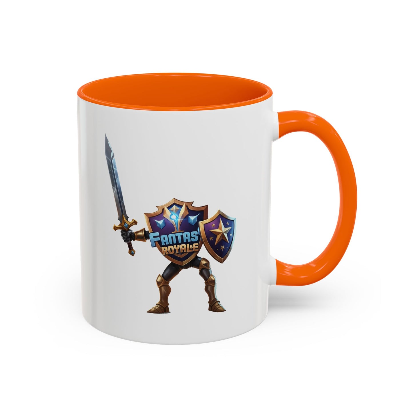 Fantasy Royale Coffee Mug — Gamer Sword & Shield Accent Mug (11/15oz)