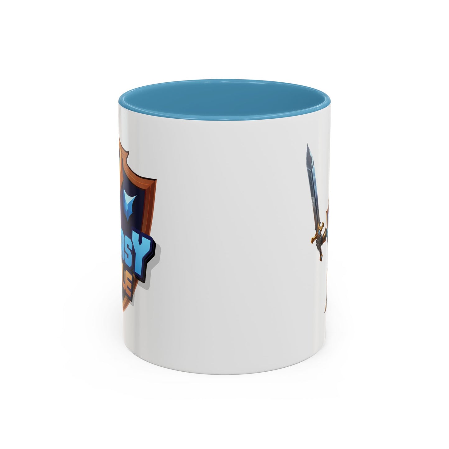Fantasy Royale Coffee Mug — Gamer Sword & Shield Accent Mug (11/15oz)