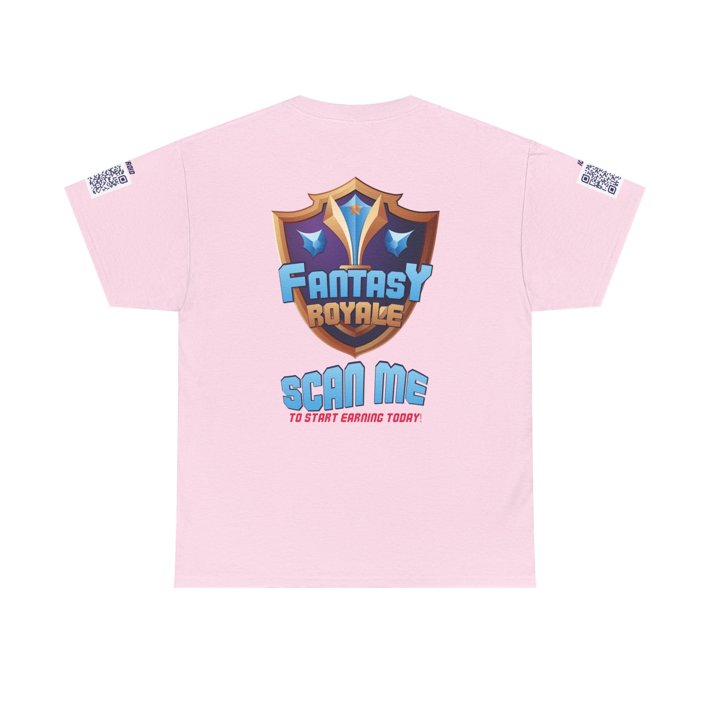 Fantasy Royale T‑Shirt — 'Scan Me to Start Earning Today' Gaming Logo Tee