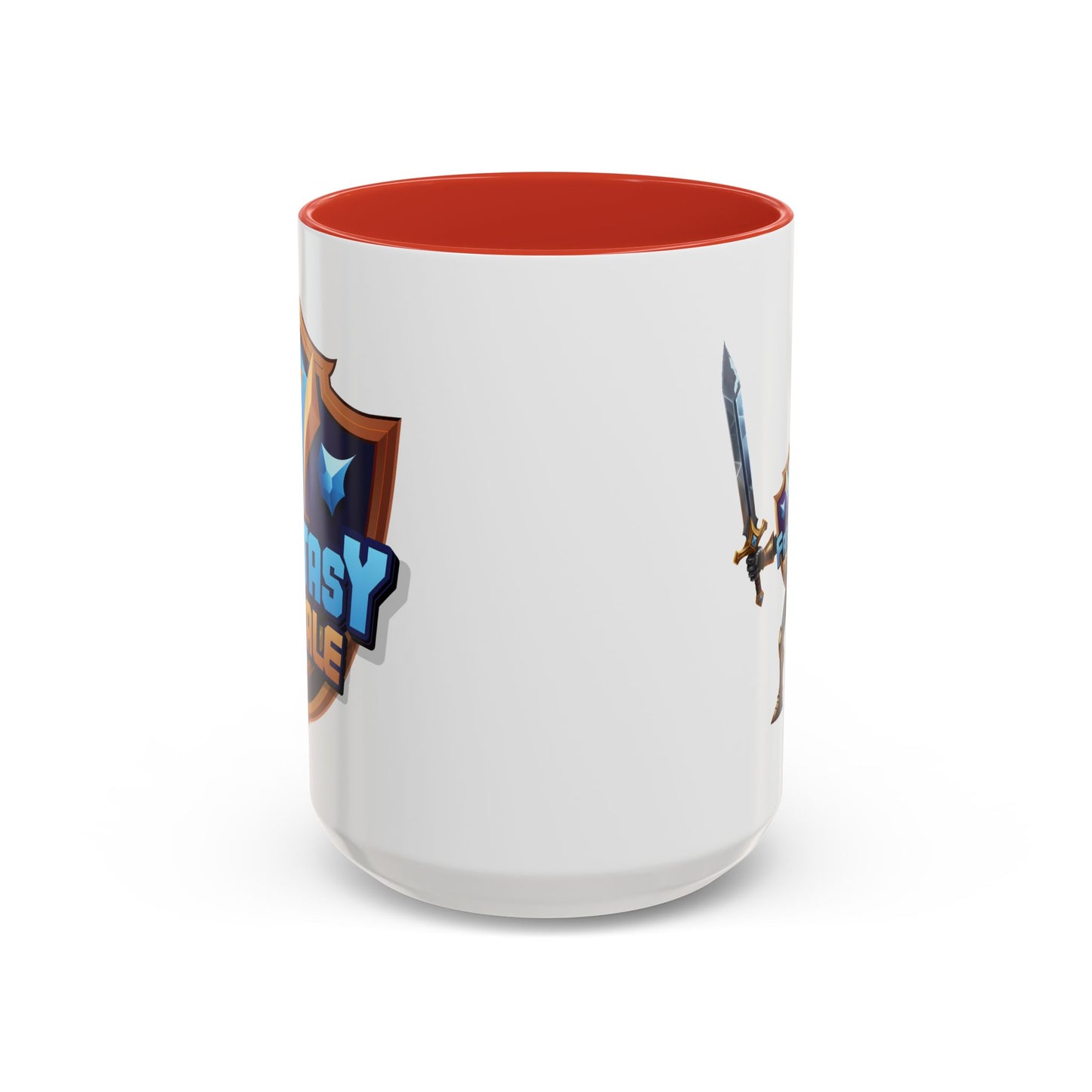 Fantasy Royale Coffee Mug — Gamer Sword & Shield Accent Mug (11/15oz)