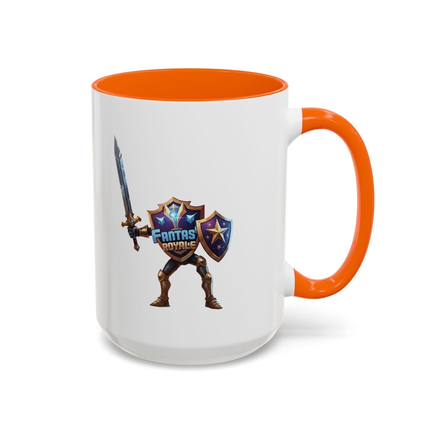 Fantasy Royale Coffee Mug — Gamer Sword & Shield Accent Mug (11/15oz)