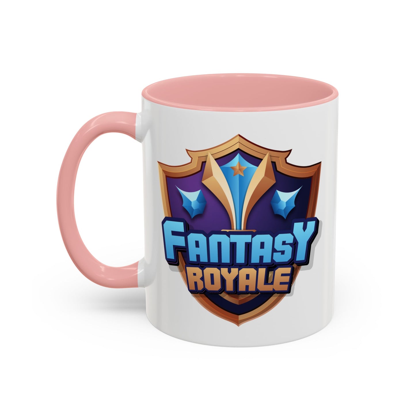 Fantasy Royale Coffee Mug — Gamer Sword & Shield Accent Mug (11/15oz)