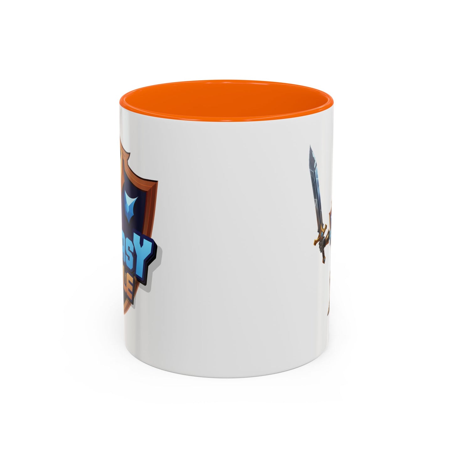 Fantasy Royale Coffee Mug — Gamer Sword & Shield Accent Mug (11/15oz)